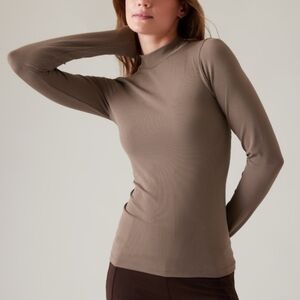 Athleta Renew Seamless Mock Neck Top, Ribbed